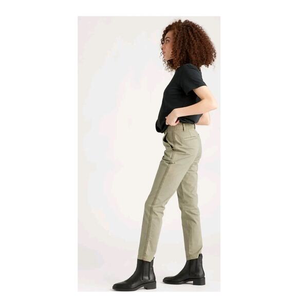 Quince Women’s Organic Cotton Twill Pant Olive Green 31 Straight Cropped Stretch - Picture 3 of 12